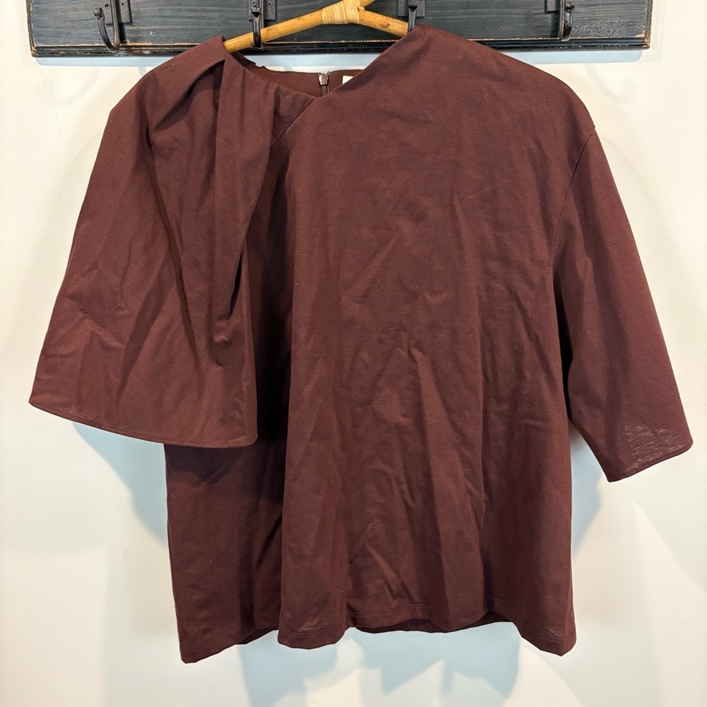 Nwt Akira Naka Jo Asymmetrical Draped Brown Top Size 3